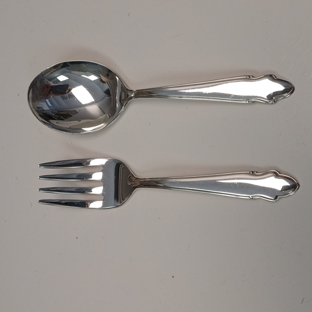 Adorable Sterling Baby Fork & Spoon Set